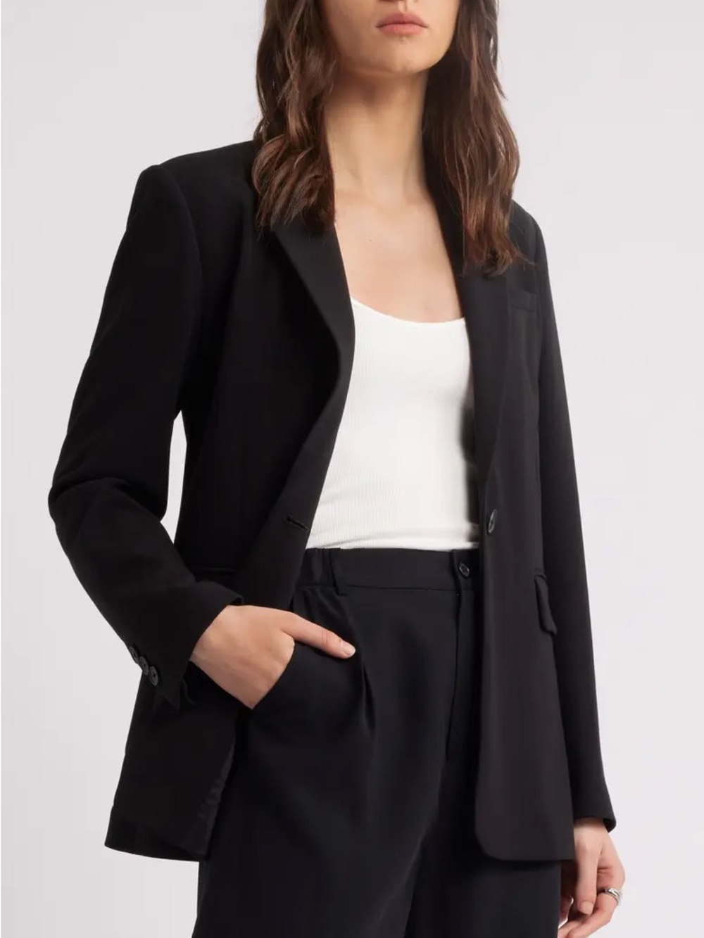 Nordstrom Black two Button Tailored Blazer